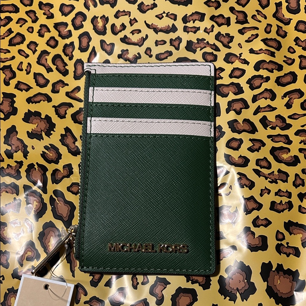 Michael Kors Jet Set Travel Fern Green Card Holder